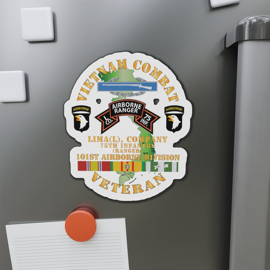 Die-Cut Magnets - Army - Vietnam Combat Vet - L Co 75th Infantry (Ranger) - 101st Airborne Div SSI X 300