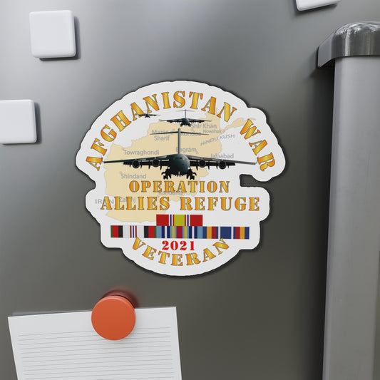 Die-Cut Magnets - Army - Afghanistan War   - Operation Allies Refuge - Veteran w AFGHAN SVC