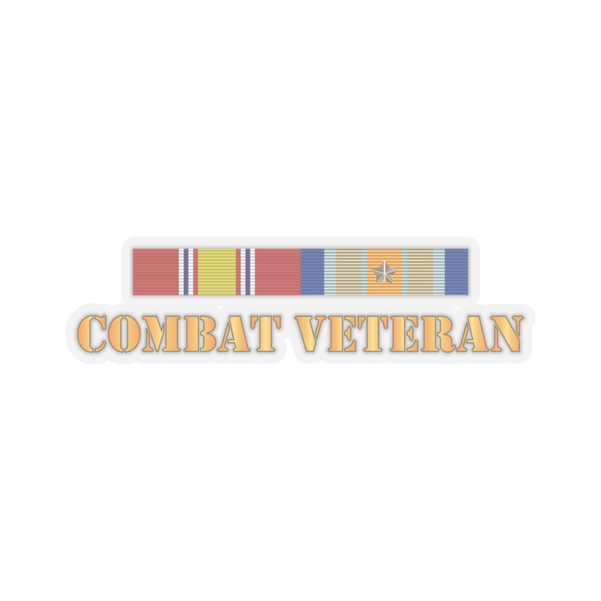 Kiss - Cut Stickers - Army - Combat Veteran w Opn Inherent Resolve (OIR) SVC Bar  w Cbt Vet Only Txt X 300