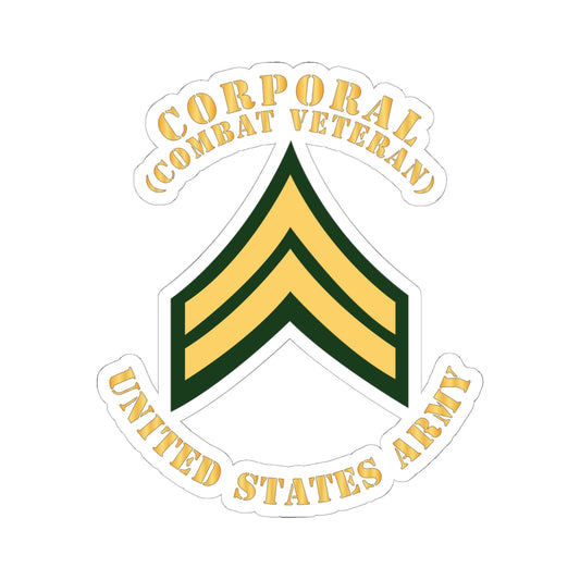 Kiss-Cut Stickers - Army - Corporal - CPL - Combat Veteran - Flat X 300