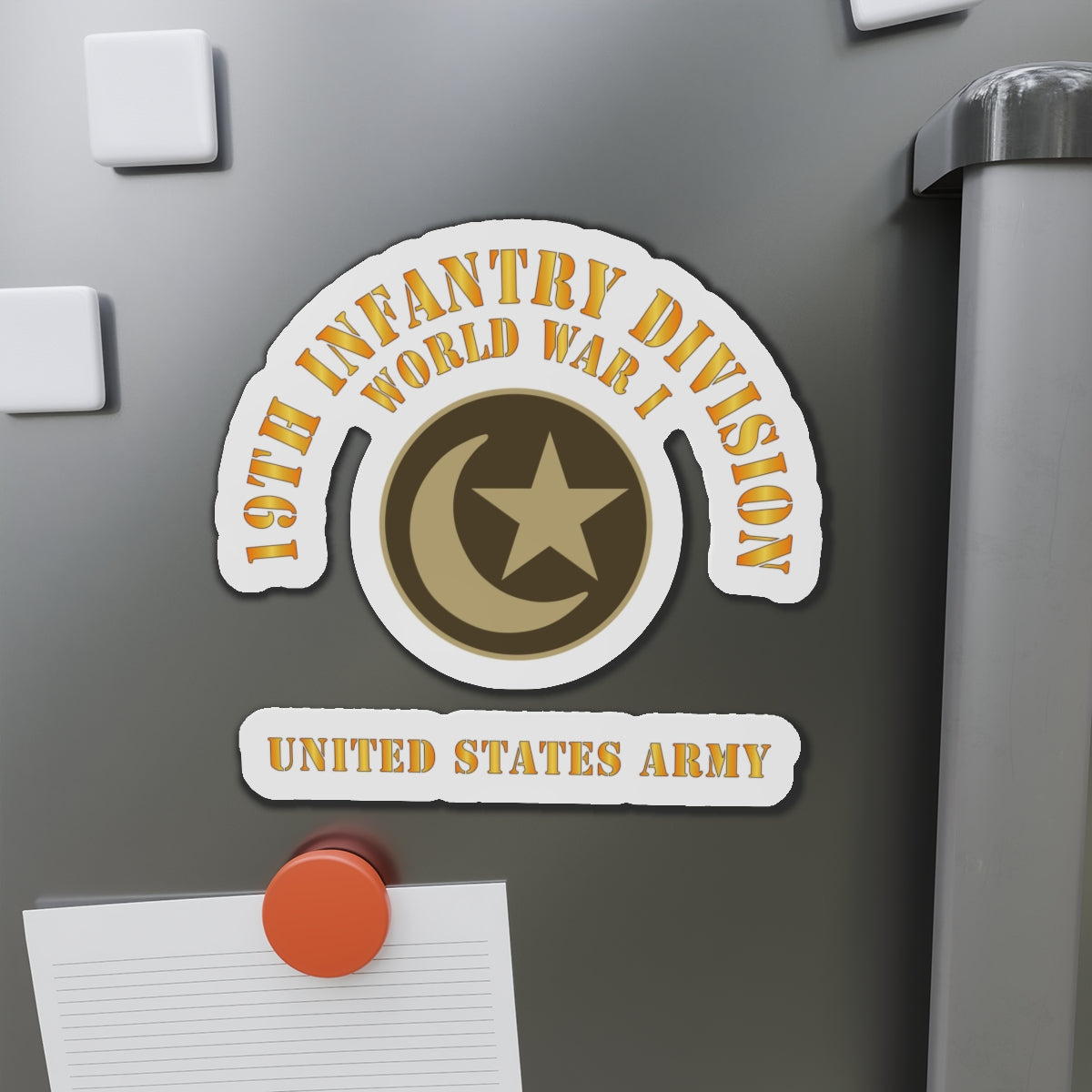 Die-Cut Magnets - Army - SSI - 19th Infantry Division  - WWI - US Army X 300
