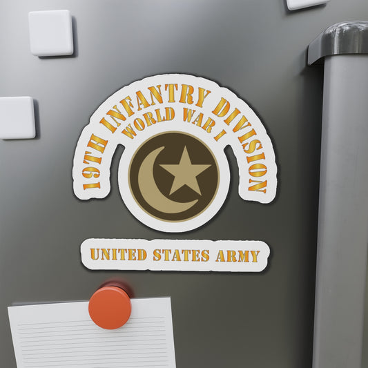 Die-Cut Magnets - Army - SSI - 19th Infantry Division  - WWI - US Army X 300