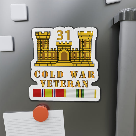 Die-Cut Magnets - Army - 31st Engineer Battalion - ENG Branch - Cold War Vet w COLD SVC