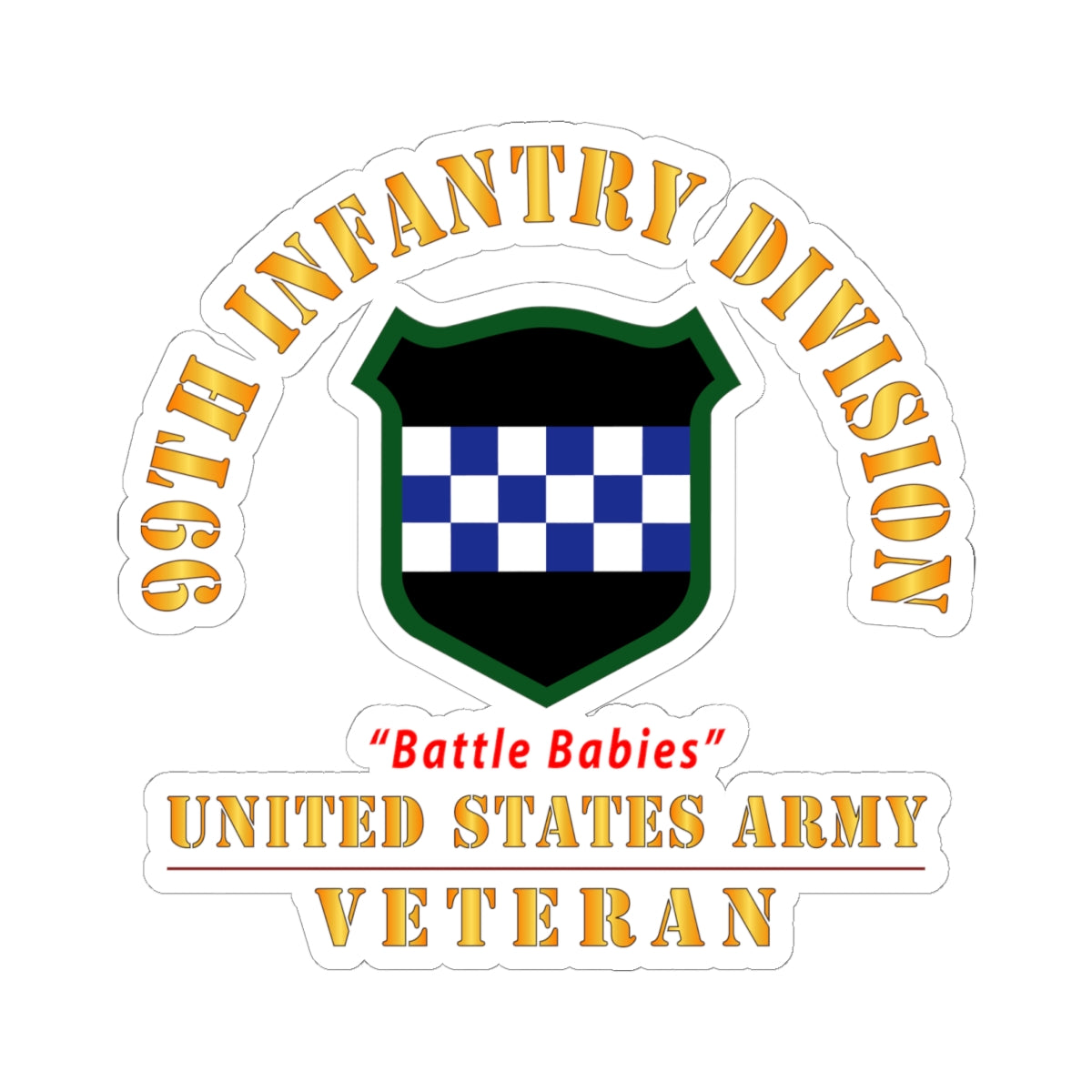 Kiss-Cut Stickers - Army - SSI - 99th Infantry Division - Battle Babies - US Army Veteran X 300