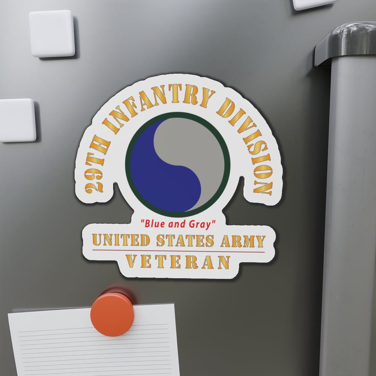 Die-Cut Magnets - Army - SSI - 29th Infantry Division - Blue and Gray- US Army Veteran X 300