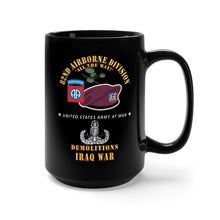 Load image into Gallery viewer, Black Mug 15oz - Army - 82nd Airborne Div - Beret - Mass Tac - Maroon  - 82nd Avn Regt - Demolitions - Iraq War
