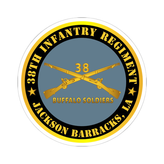 Kiss-Cut Stickers - Army - 38th Infantry Regiment - Buffalo Soldiers - Jackson Barracks, LA w Inf Branch