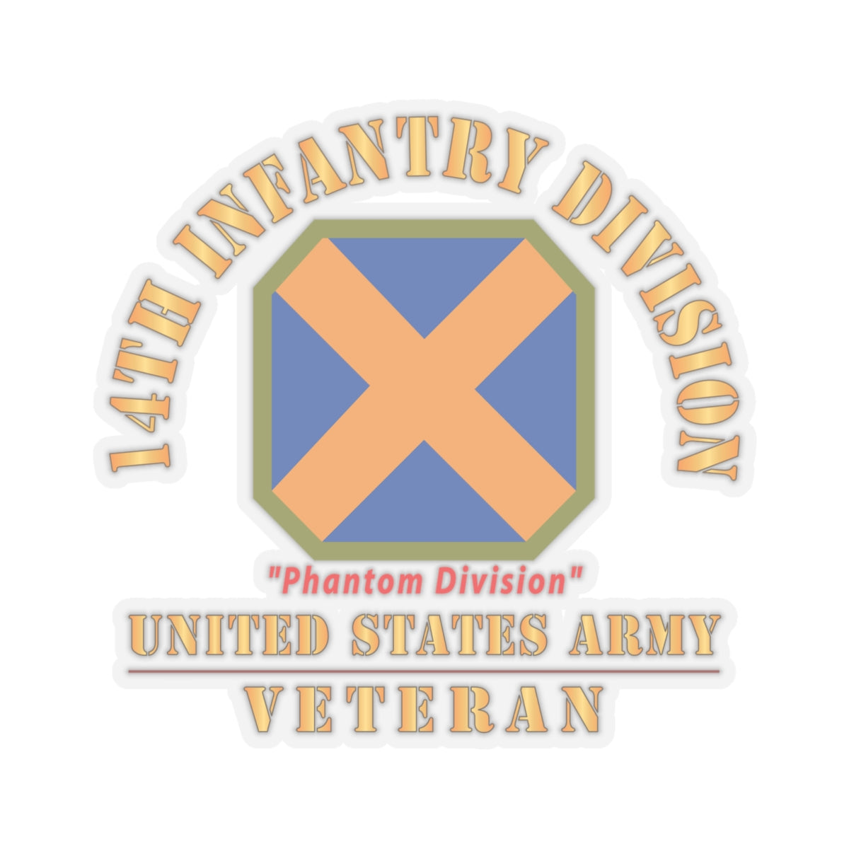 Kiss - Cut Stickers - Army - SSI - 13th Infantry Division  - WWI - US Army X 300