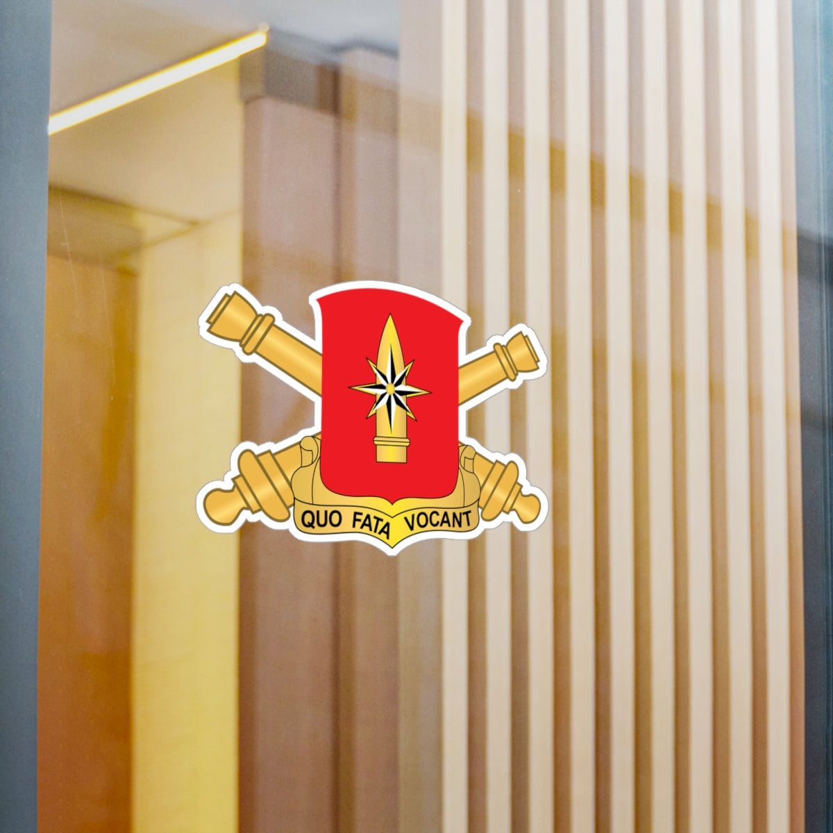 Kiss-Cut Vinyl Decals - 43rd Field Artillery Battalion - Red w Branch wo Txt X 300