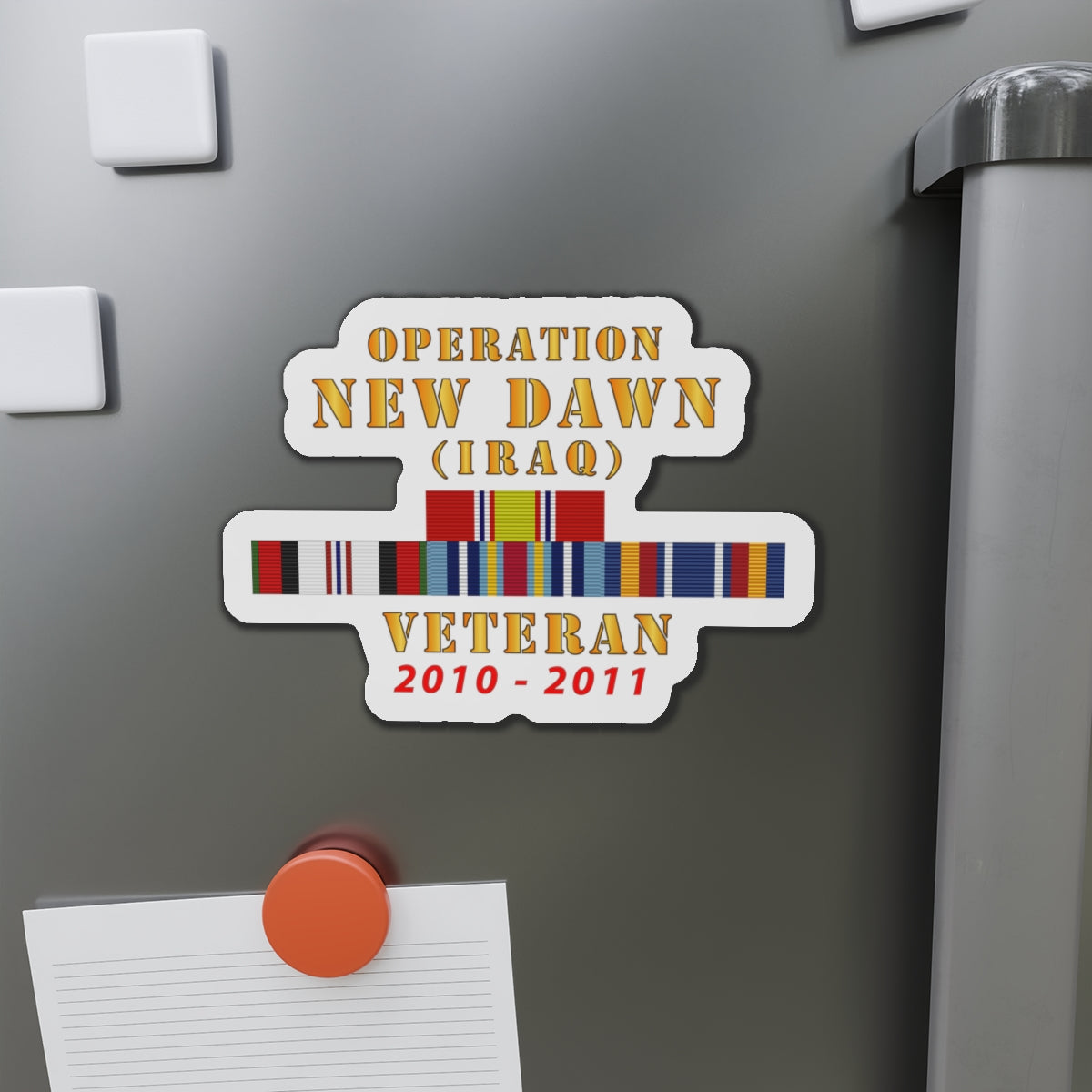 Die-Cut Magnets -Operation New Dawn Service Ribbon Bar w GWT - Iraq (2010 - 2011) X 300