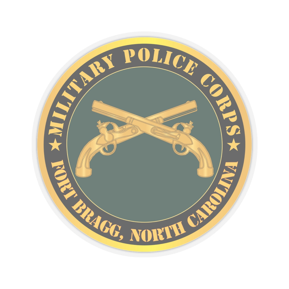 Kiss - Cut Stickers - Army - Military Police - Branch - Fort Bragg, NC X 300