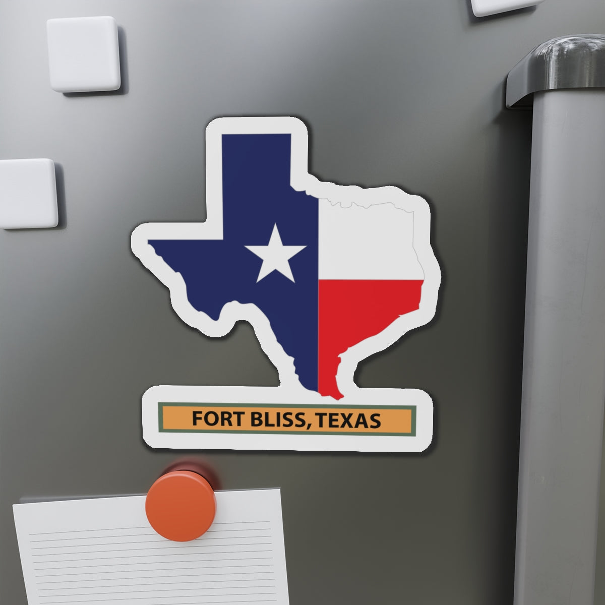 Die-Cut Magnets - Texas Map Overprint with Texas State Flag - Fort Bliss,Texas X 300
