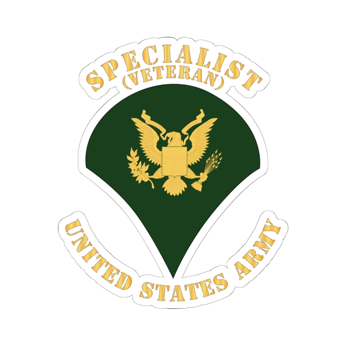 Kiss-Cut Stickers - Army - Specialist - SP4 - Veteran - Flat X 300