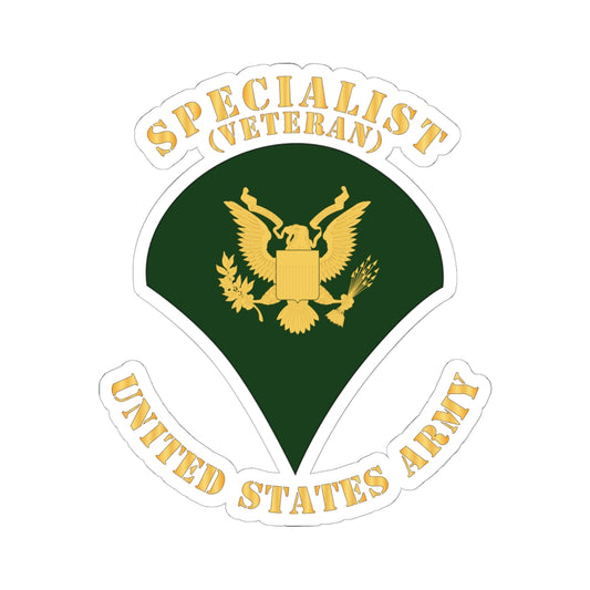Kiss-Cut Stickers - Army - Specialist - SP4 - Veteran - Flat X 300