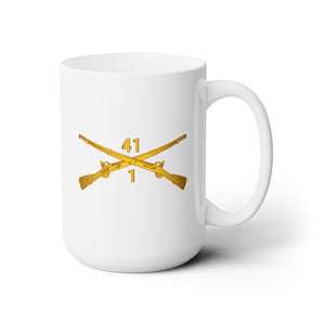 White Mug 15oz -Army - 1st Bn 41st  Infantry wo Txt X 300 - Hat