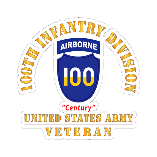 Kiss-Cut Stickers - Army - SSI - 100th Division (Airborne) - Century - US Army Veteran X 300