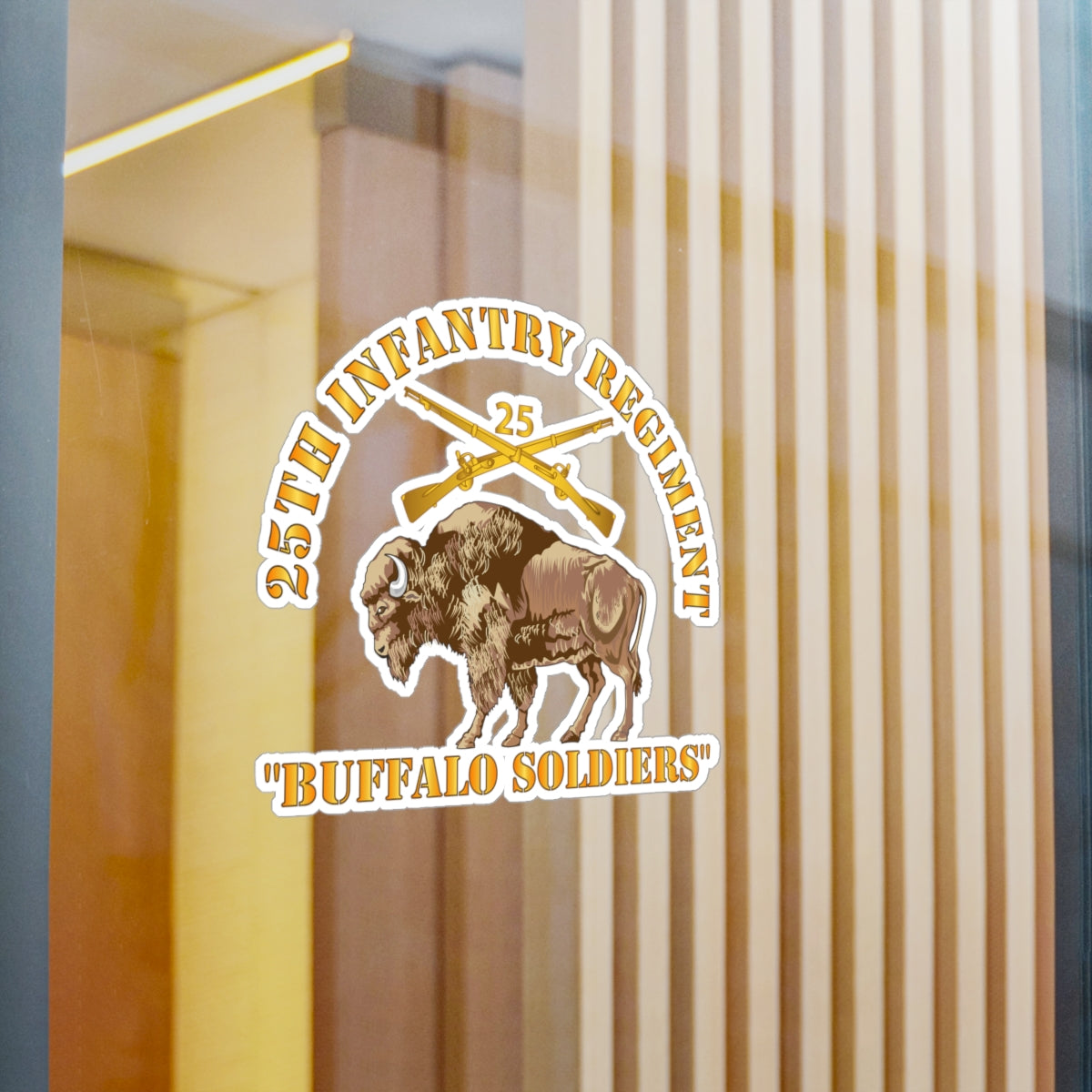 Kiss-Cut Vinyl Decals - Army - 25th Infantry Regiment - Buffalo Soldiers w 25th Inf Branch Insignia