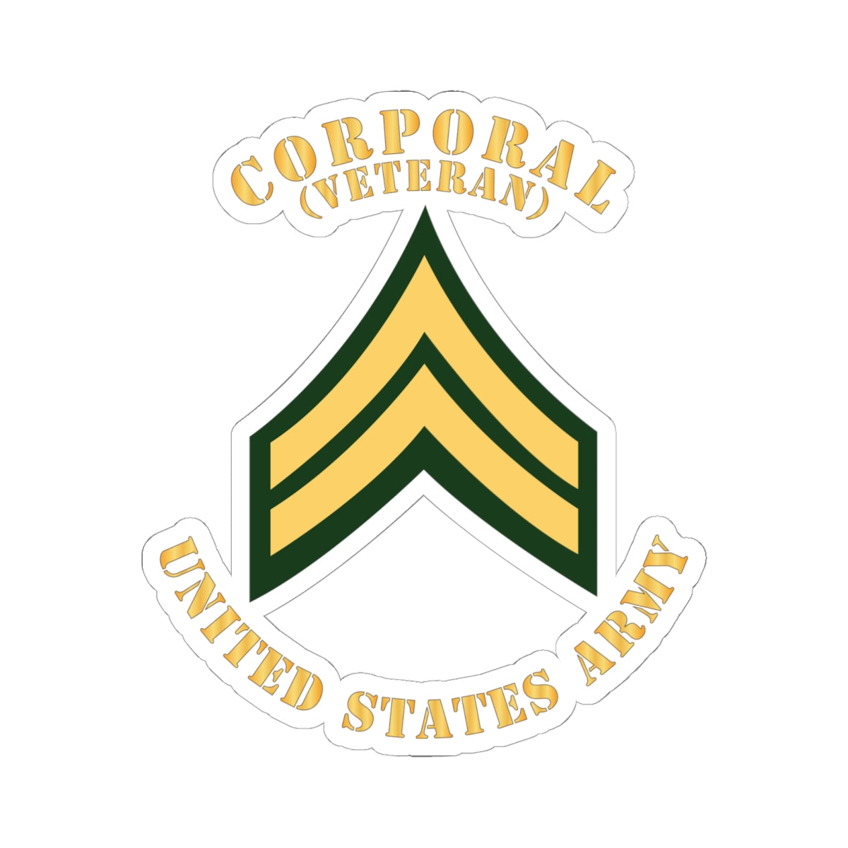 Kiss-Cut Stickers - Army - Corporal - CPL - Veteran - Flat X 300