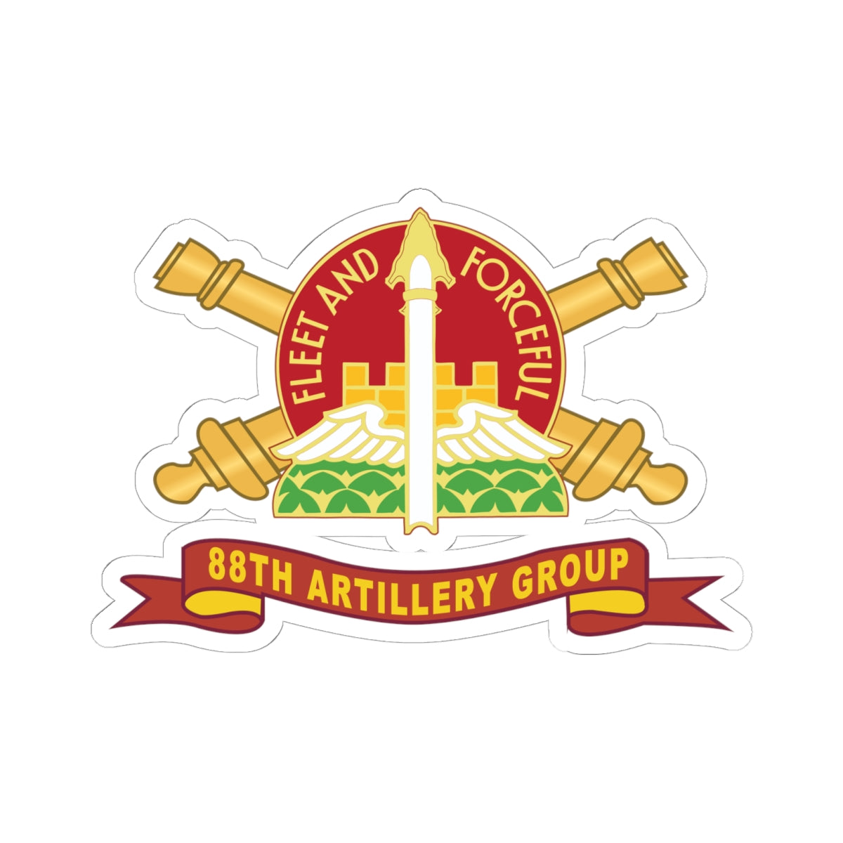 Kiss-Cut Stickers - 88th Artillery Group - DUI w Br - Ribbon X 300