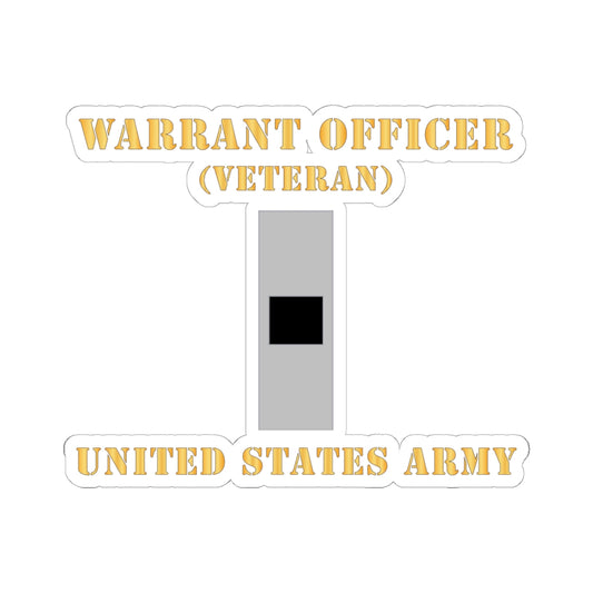 Kiss-Cut Stickers - Army - Warrant Officer - W01 - Veteran - Flat X 300