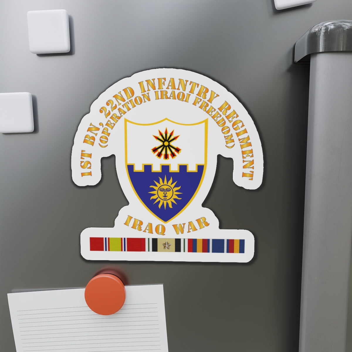 Die-Cut Magnets - Army - 1st Bn 22nd Infantry - OIF1 - w IRAQ SVC