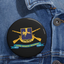 Load image into Gallery viewer, Custom Pin Buttons - 502nd Infantry Regiment - DUI w Br - Ribbon X 300
