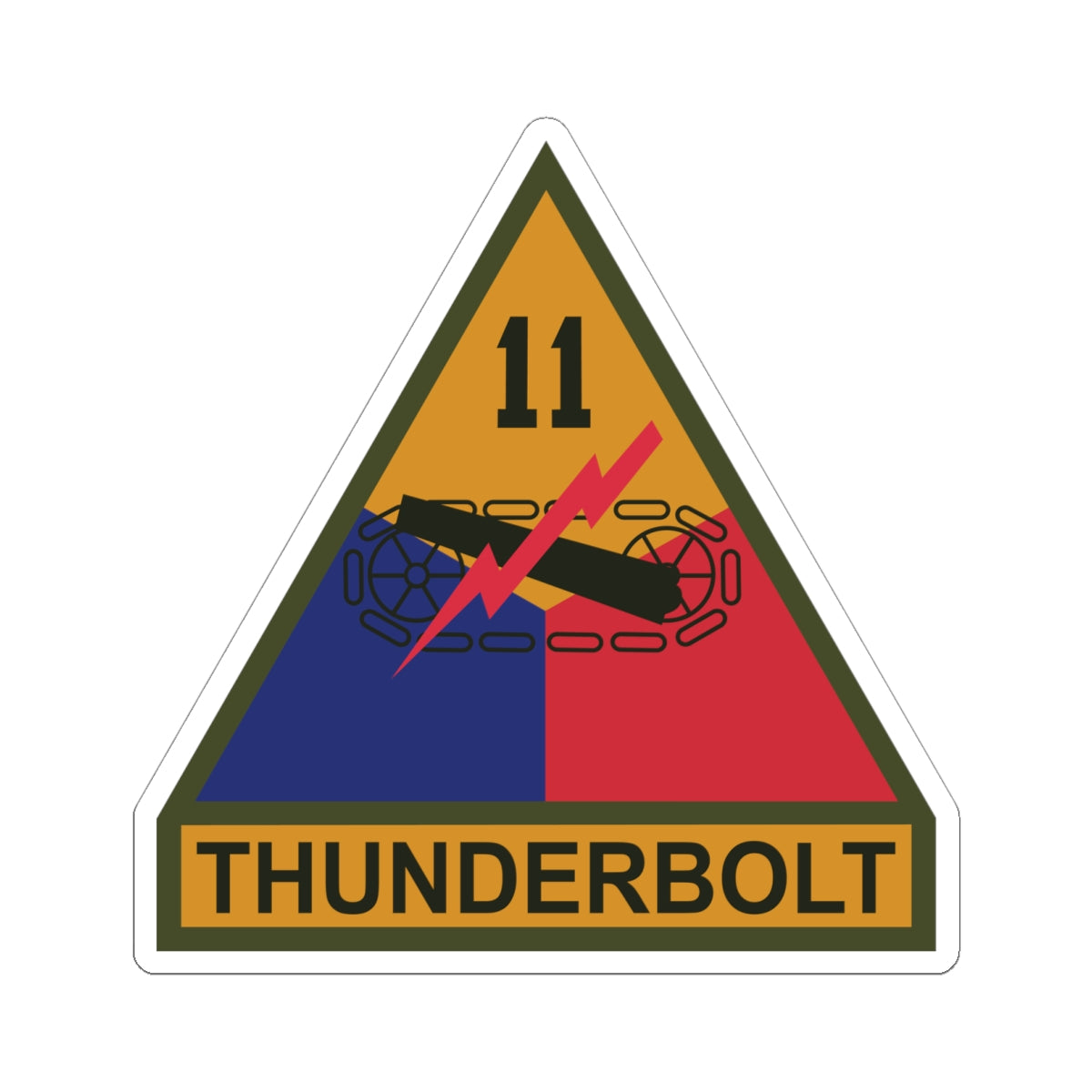 Kiss-Cut Stickers - SSI - 11th Armored Division w Name Tape X 300