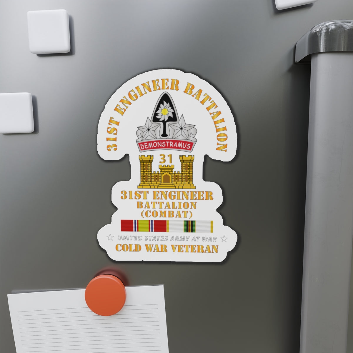 Die-Cut Magnets - Army - 31st Engineer Bn (Combat) w COLD SVC