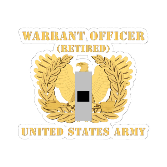 Kiss-Cut Stickers - Army - Warrant Officer - W01 - Retired - Flat - Eagle and Bar X 300
