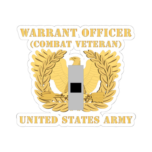 Kiss-Cut Stickers - Army - Warrant Officer - W01 - Combat Veteran - Flat - Eagle and Bar X 300