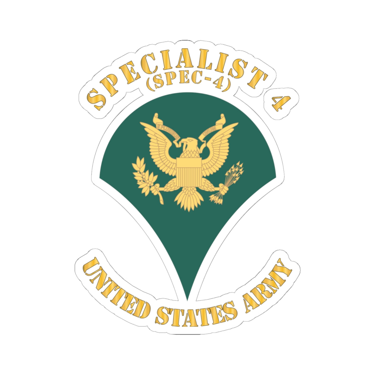 Kiss-Cut Stickers Army - Army - Enlisted - SPEC 4 - Specialist 4  - Std - X 300