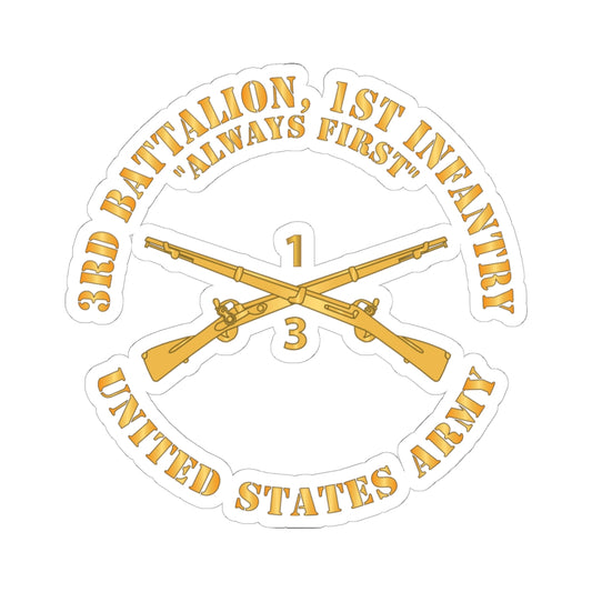 Kiss-Cut Stickers -  Army - 3rd Battalion, 1st Infantry Regiment Branch - Always First - US Army X 300
