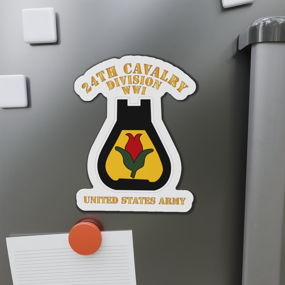 Die-Cut Magnets - Army - SSI - 24th Cavalry Division - WWI - US Army X 300