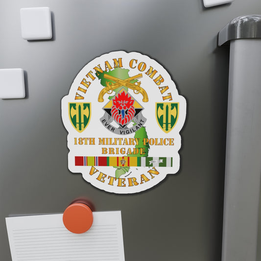 Die-Cut Magnets - Army - Vietnam Cbt Vet - 18th MP Bde DUI - SSI w VN SVC