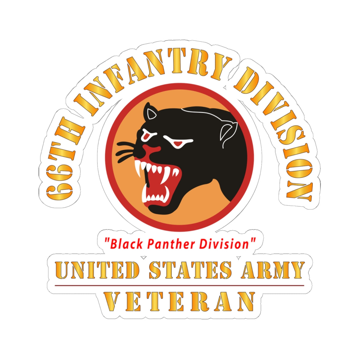 Kiss-Cut Stickers - Army - SSI - 66th Infantry Division - Black Panther Division - US Army Veteran X 300