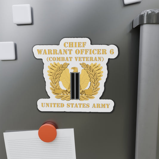 Die-Cut Magnets -SSI - Army - Chief Warrant Officer - CW06 - Combat Veteran - Flat - Eagle and Bar X 300