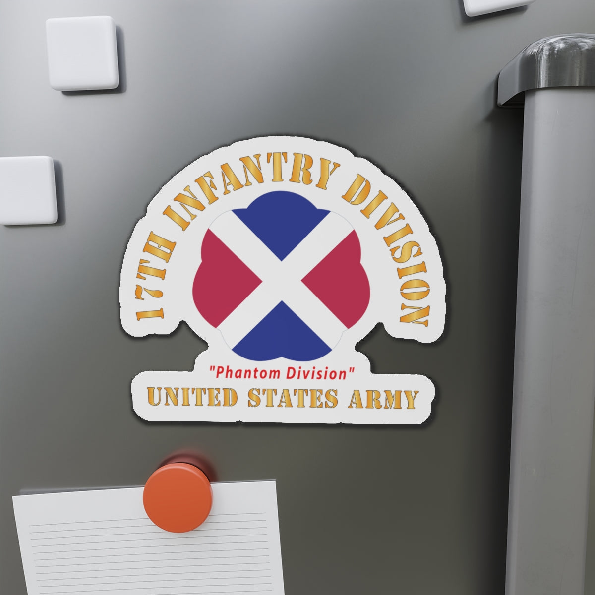 Die-Cut Magnets - Army - SSI - 17th Infantry Division  - Phantom Division - US Army X 300