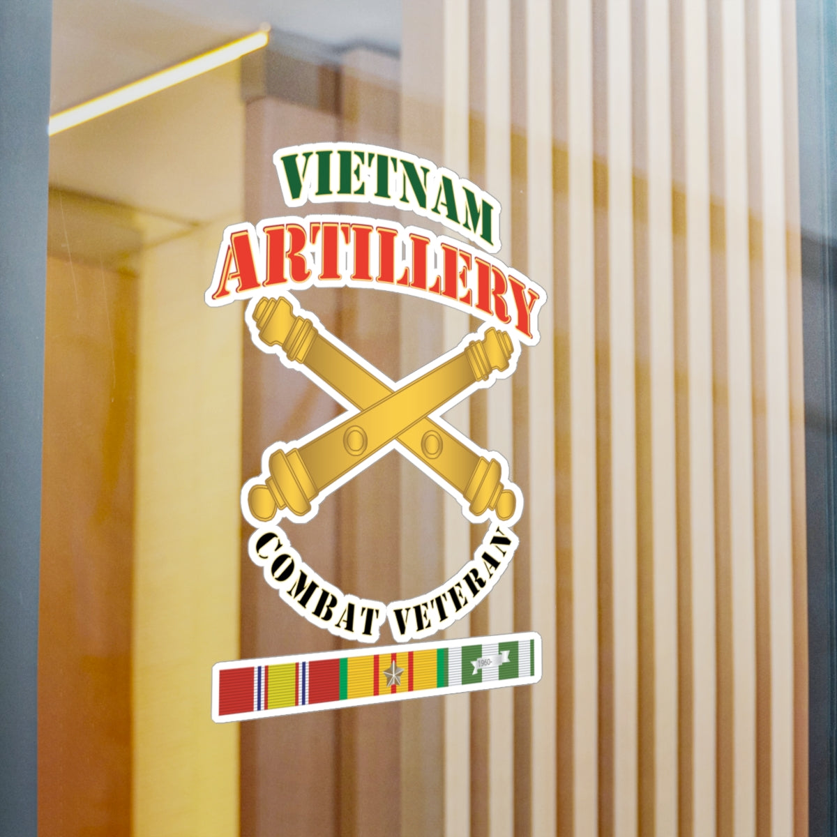 Kiss-Cut Vinyl Decals - Army - Artillery - Vietnam - Combat Vet