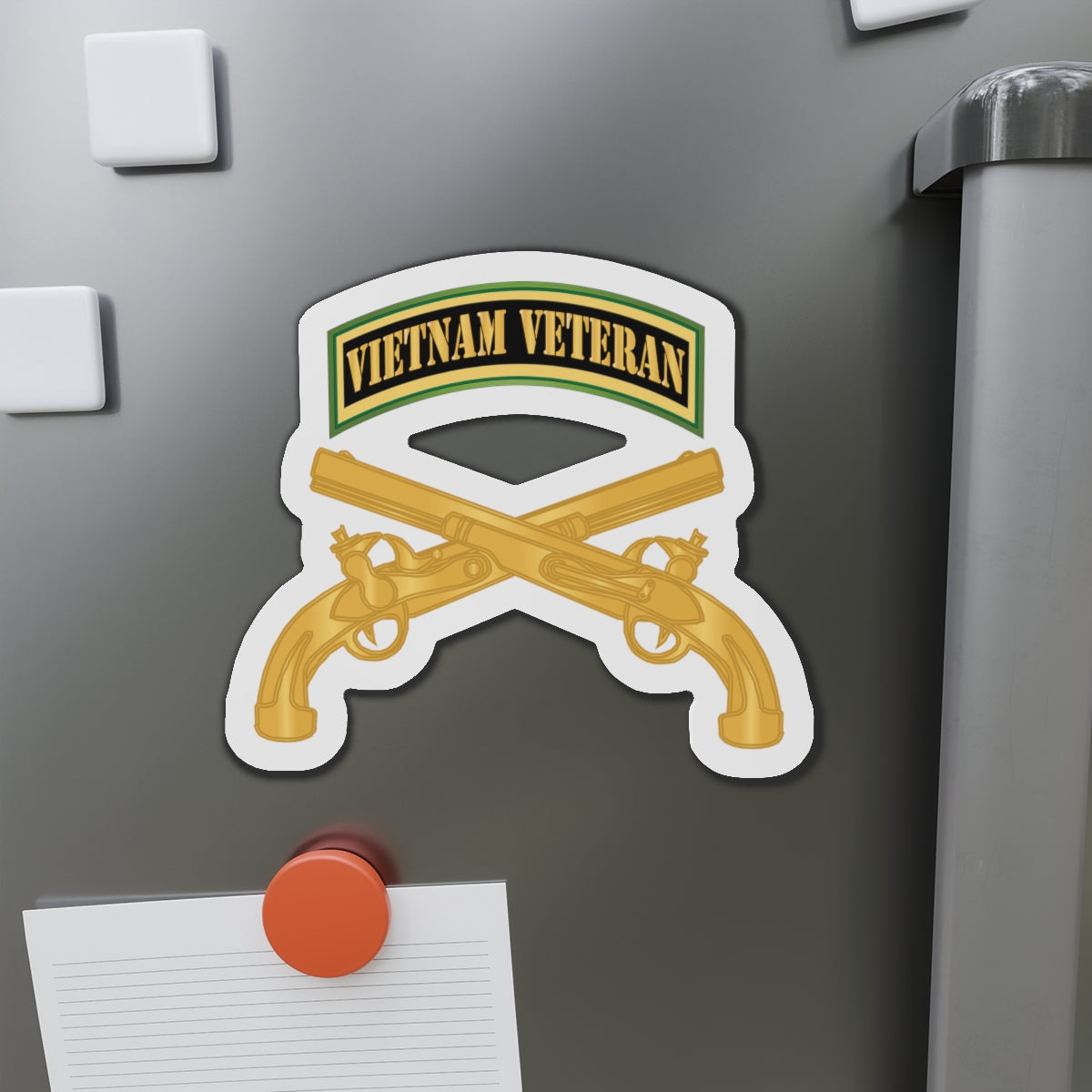 Die-Cut Magnets - Army - Vietnam Veteran Tab - Gold - Military Police w Br X 300
