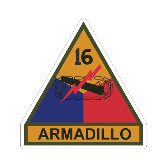 Kiss-Cut Stickers - SSI - 16th Armored Division w Name Tape X 300