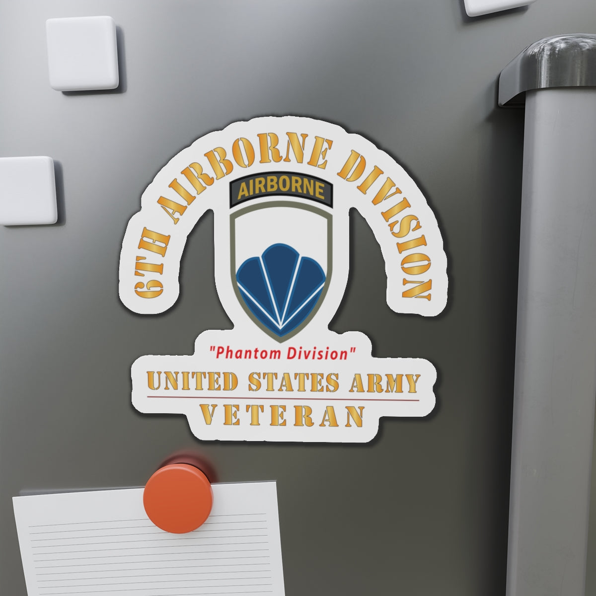 Die-Cut Magnets - Army - SSI - 6th Airborne Division - Phantom - US Army Veteran X 300