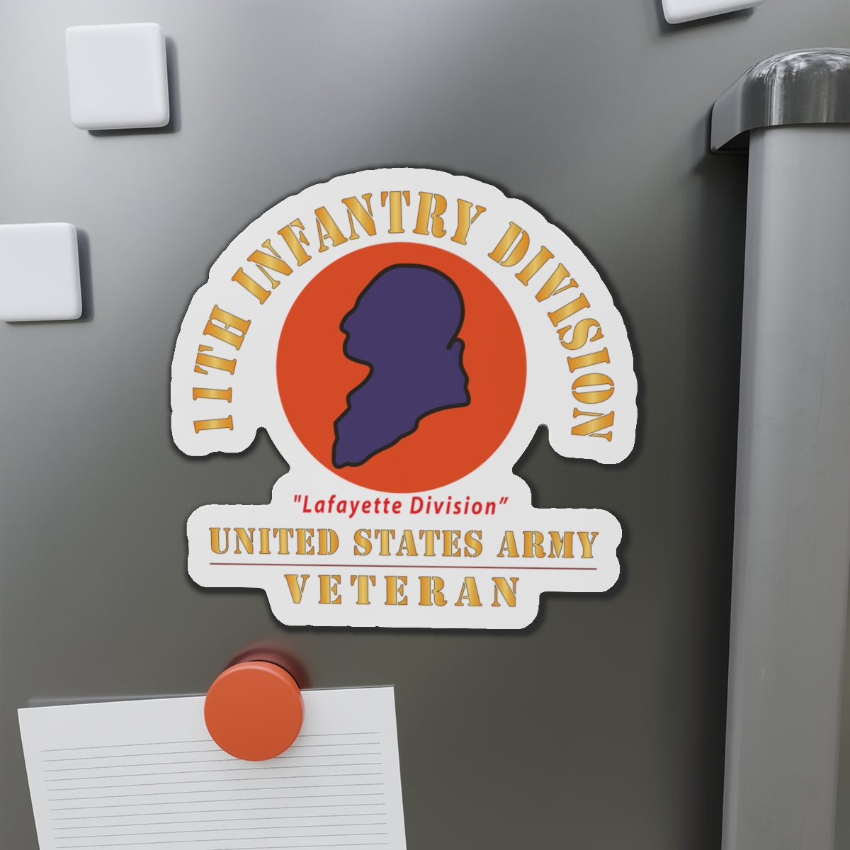 Die-Cut Magnets - Army - SSI - 11th Infantry Division - Lafayette Division - US Army Veteran X 300