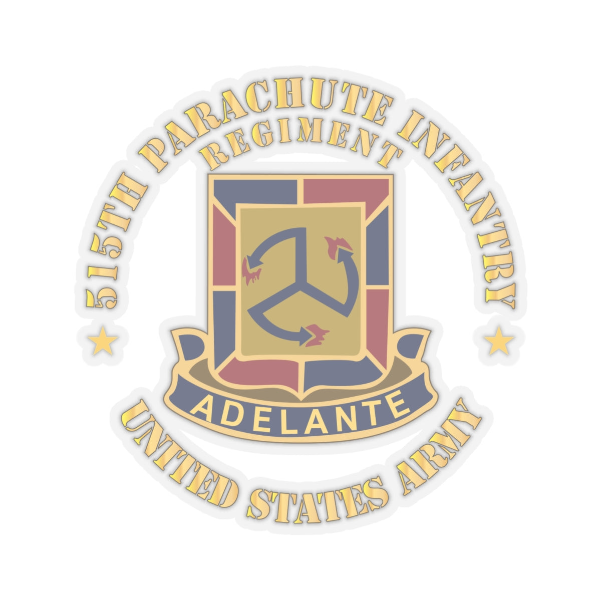 Kiss - Cut Stickers - Army - 515th Parachute Infantry Regiment - DUI - United States Army X 300
