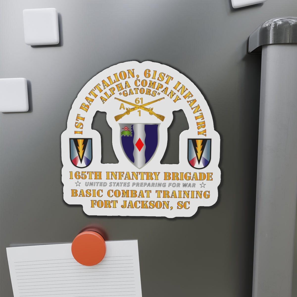 Die-Cut Magnets - Army -  A Co 1st Bn 61st Infantry (BCT) - 165th Inf Bde Ft Jackson SC