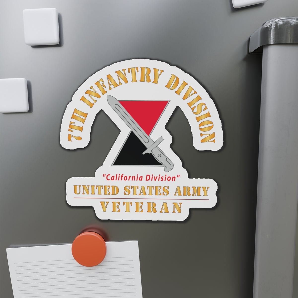 Die-Cut Magnets - Army - DUI - 7th Infantry Division - California Division - US Army Veteran X 300