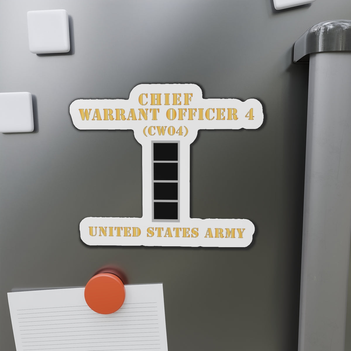 Die-Cut Magnets -SSI - Army - Chief Warrant Officer 4 - CW04 - Retired - Flat - X 300