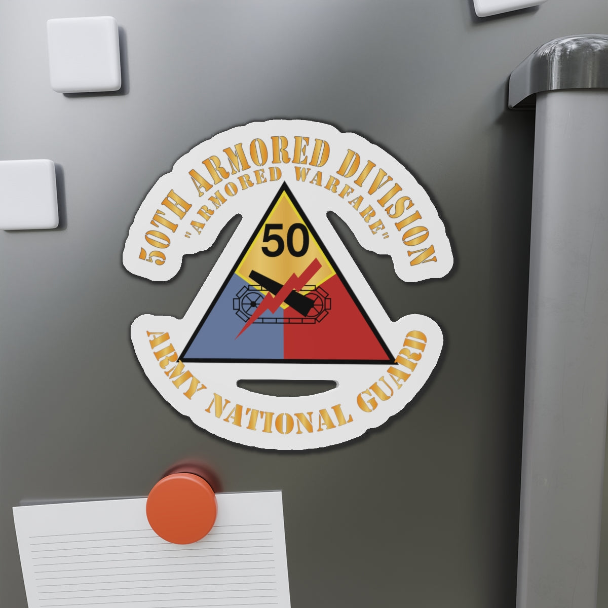 Die-Cut Magnets -  50th Armored Division - SSI - Armored Warfare - ARNG X 300