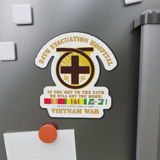 Die-Cut Magnets - 24th Evacuation Hospital - Get to 24th - w Vietnam SVC