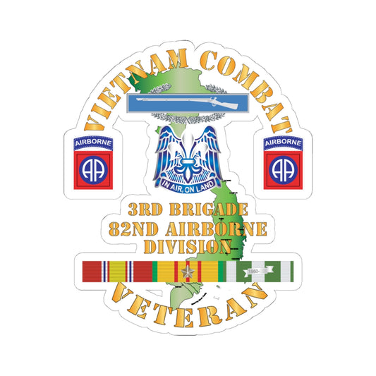 Kiss-Cut Stickers Army - Army - Vietnam Combat Vet - 3rd Bde 82nd Airborne Div DUI w VN SVC  X 300