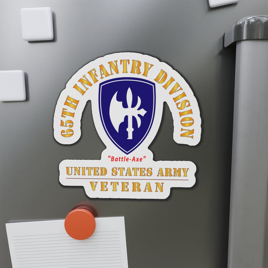 Die-Cut Magnets - Army - SSI - 65th Infantry Division - Battle-Axe - US Army Veteran X 300